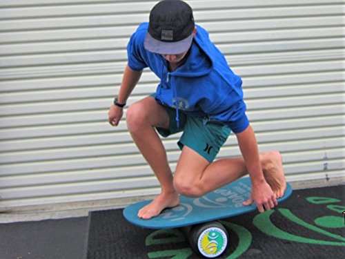 INDO BOARD Rocker Balance Board Package - 5 Color Choices - Improve Balance, Comes with 33" X 16" Non-Slip Deck 6.5" Roller and 14" INDOFLO Cushion