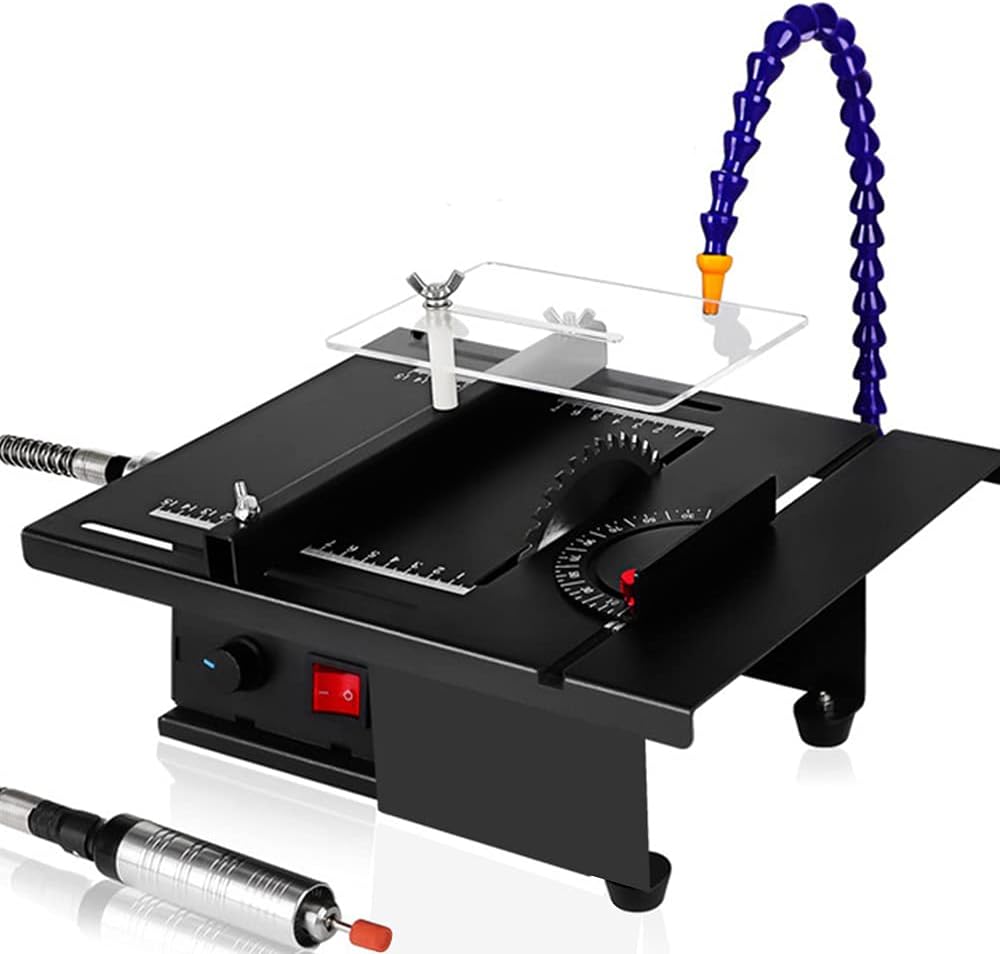 Gem Jewelry Polishing Grinding Buffer Machine, funchic DIY Jewelry Lapidary Equipment Mini Table Saw Bench Lathe Polisher 0-15000r/min Home Woodworking Carving Machine 110V 1.8kw (U.S Shipping)