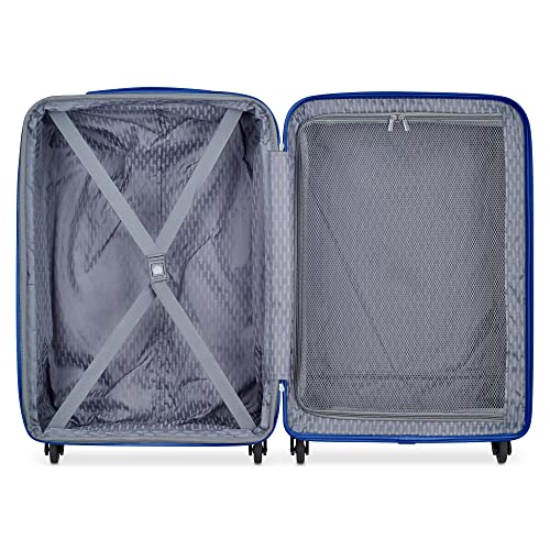 DELSEY Paris Christine Hardside Expandable Luggage with Spinner Wheels, White with Mauve Trim, Carry On 20 Inch