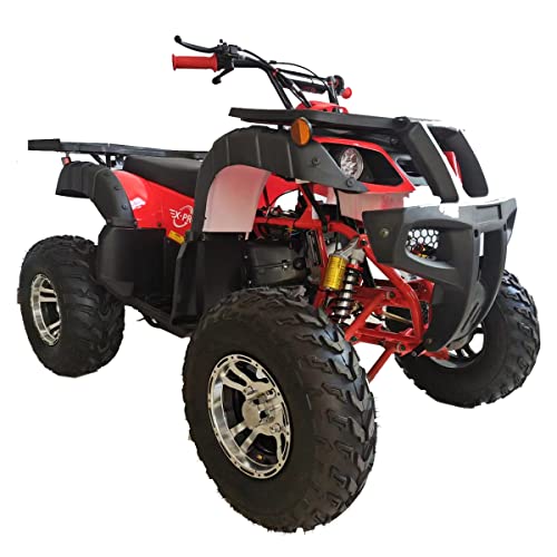 X-PRO 200 Utility ATV with Automatic Transmission w/Reverse, LED Headlight, Big 23"/22" Aluminium Rim Wheels! (Factory Package, Red)