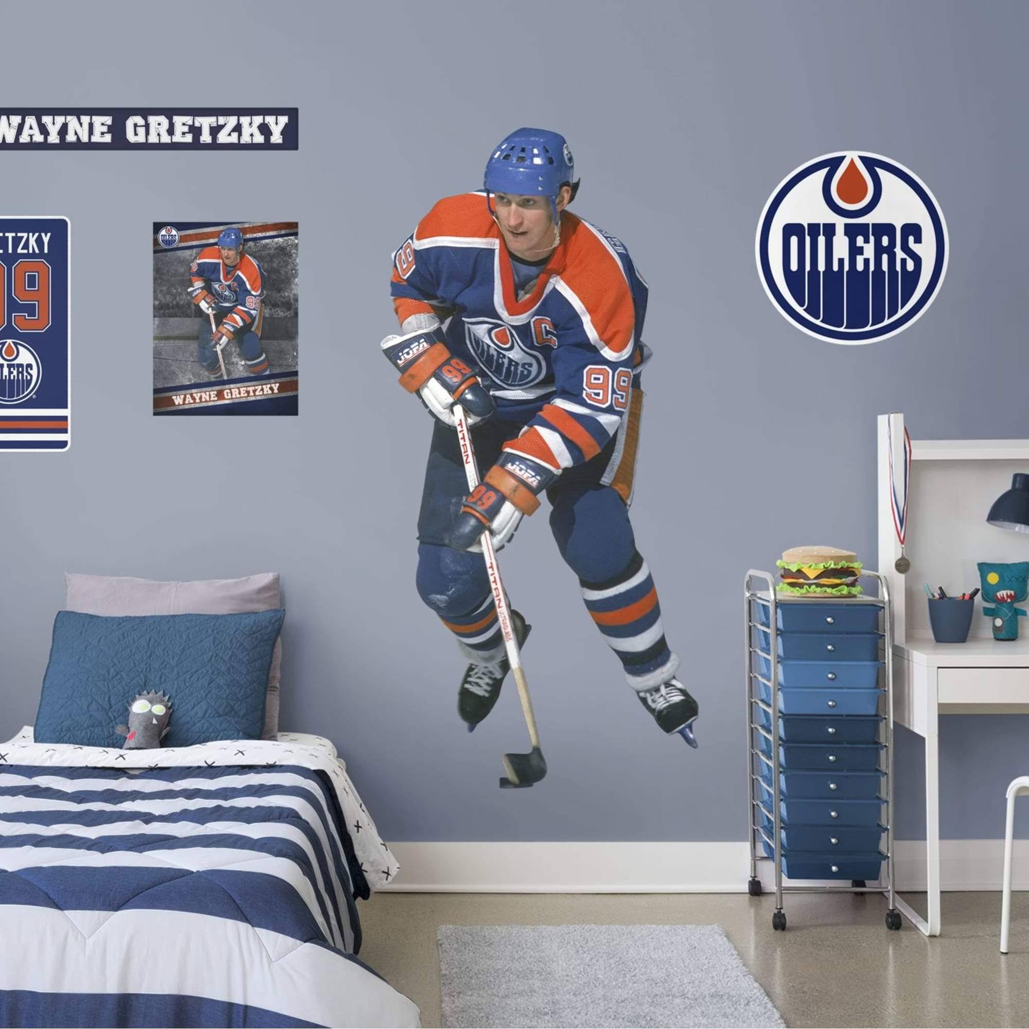 Wayne Gretzky for Edmonton Oilers - Officially Licensed NHL Removable Wall Decal XL by Fathead | Vinyl