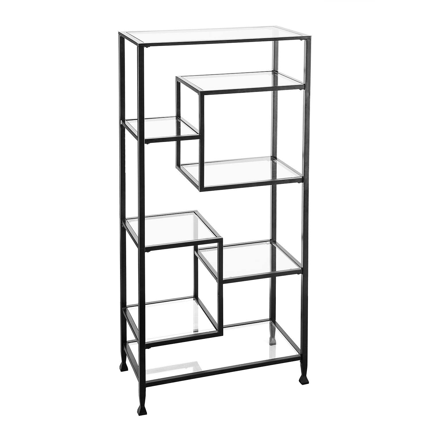 SEI Bakerton Asymmetrical Bookcase, Black