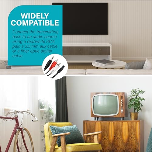 SEREONIC Portable Wireless TV Speakers for Smart TV - Ideal for TV Watching Without The Blaring Volume - Wireless Speakers for TV Designed for Hard of Hearing, Elderly, and Seniors - 100ft Range