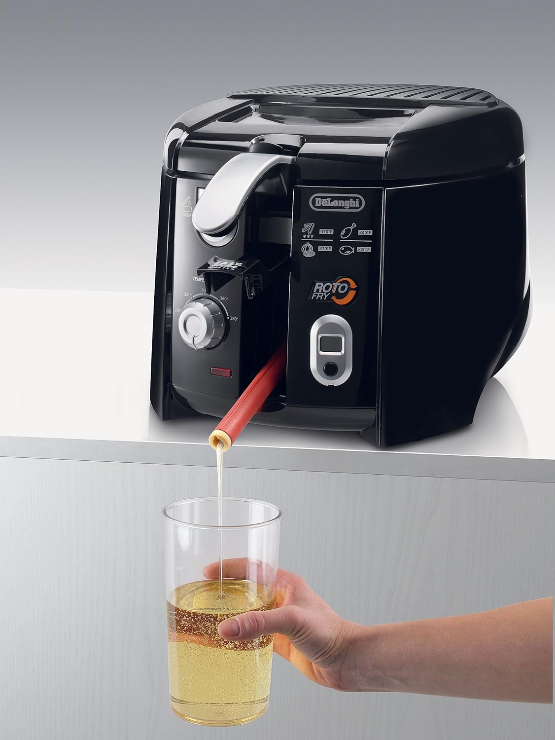 De'Longhi D895 DeLonghi D28313UXBK Roto Deep Fryer, Black/Silver