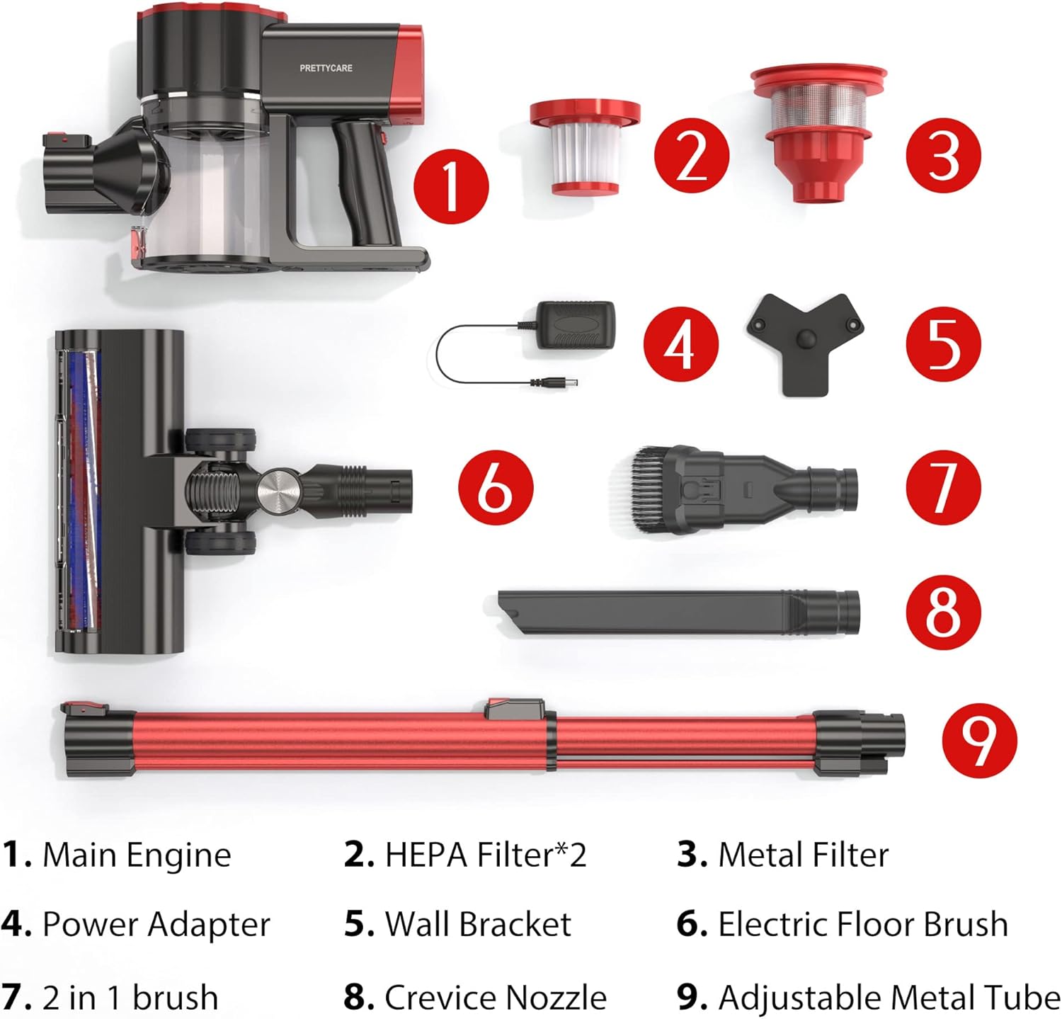 Cordless Vacuum Cleaner, 180W Powerful Suction Stick Vacuum with 35min Long Runtime Detachable Battery, 4 in 1 Lightweight Quiet Vacuum Cleaner Perfect for Hardwood Floor Pet Hair