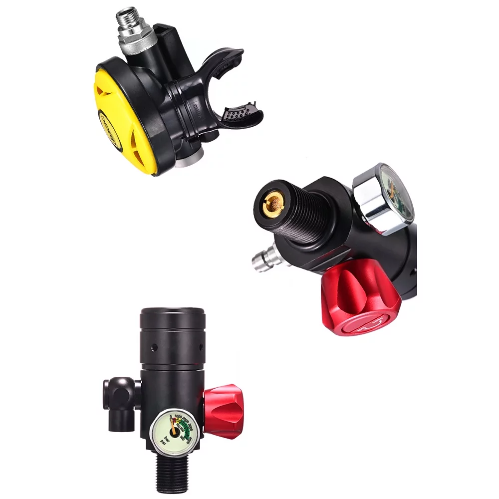 Miumaeov 1L Mini Diving Equipment Kit Underwater Breath Oxygen Tank Pump High Pressure Air Pump Refill Adapter for Underwater Diving Breathe Training