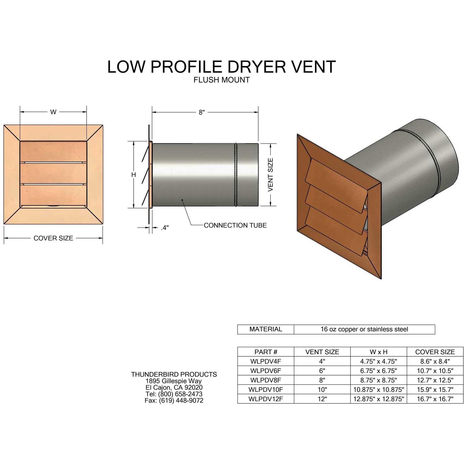 Copper Louvered Dryer Vent Duct - Shop Hardware Tools Online Store
