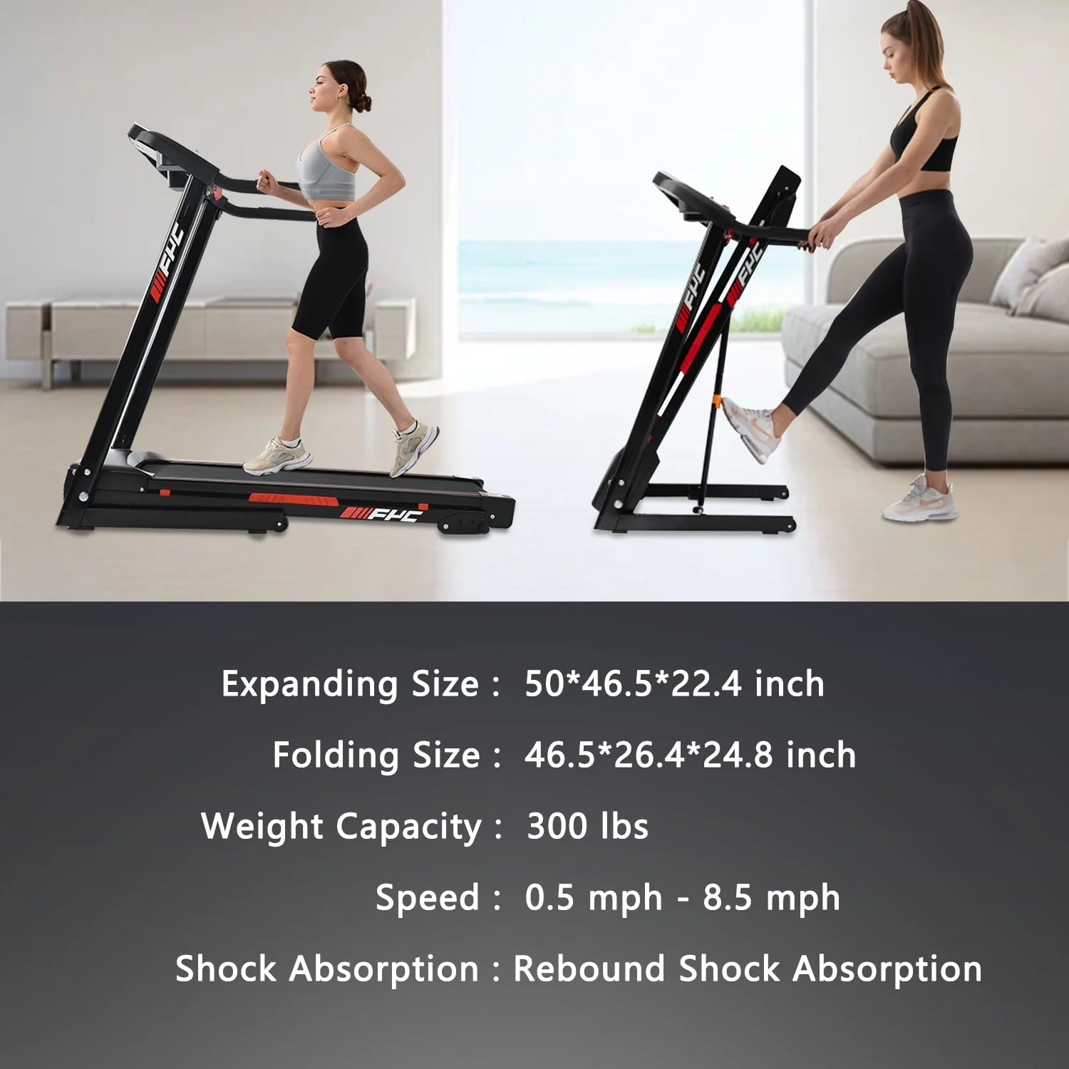 Holiday Clearance 3.5HP Folding Incline Treadmill with 330 LB Capacity 15 Preset Programs MP3 Electric Walking Treadmill Machine For Home