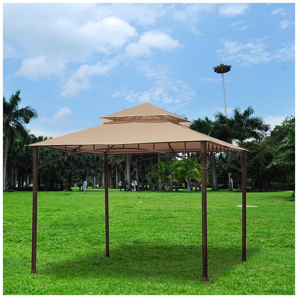 Yescom 10.6&x10.6& Outdoor Gazebo Canopy Top Replacement 2-Tier UV30 200g PA Patio Cover for Madaga Frame