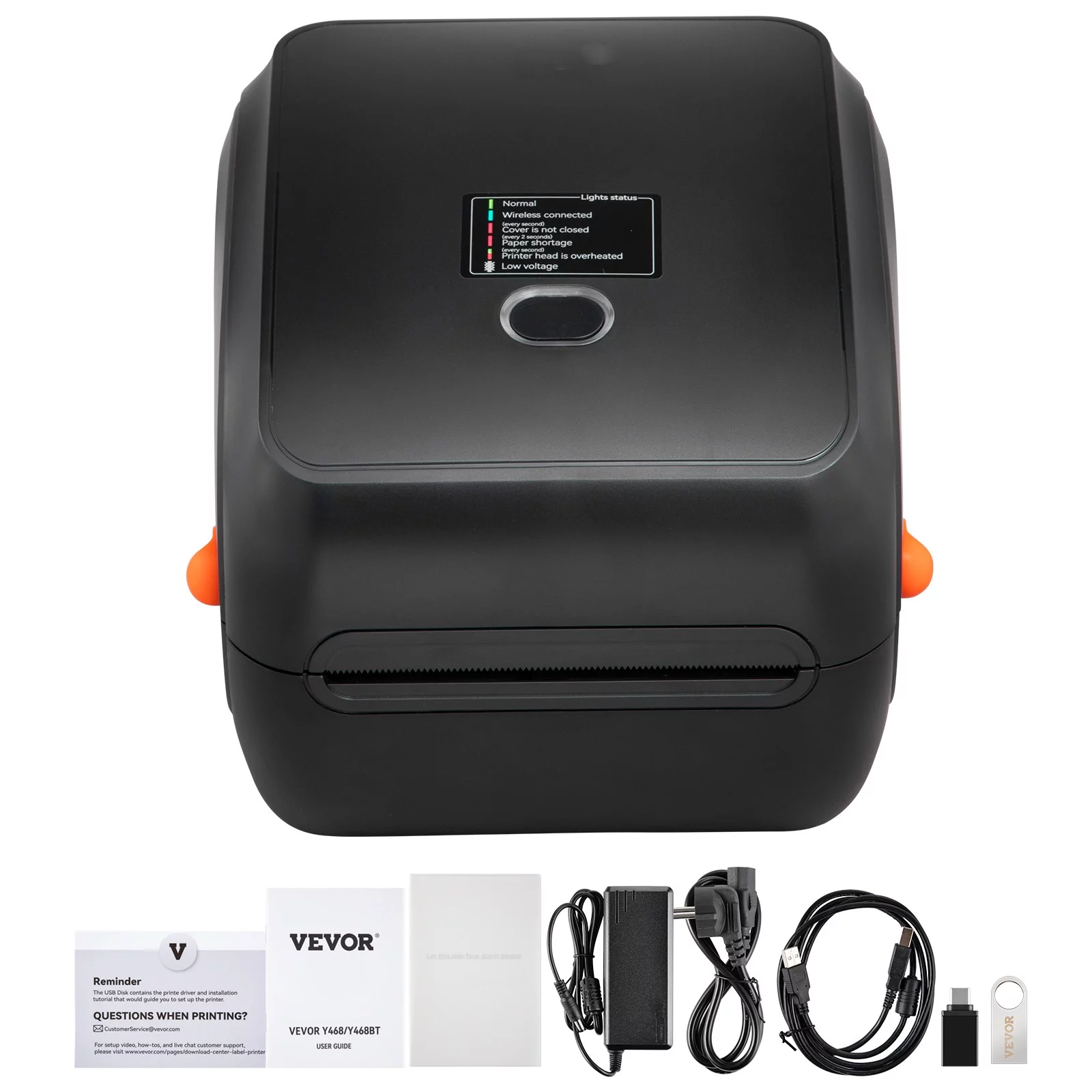 VEVOR Thermal Label Printer 4x6 300DPI USB/Bluetooth for Amazon eBay Etsy UPS