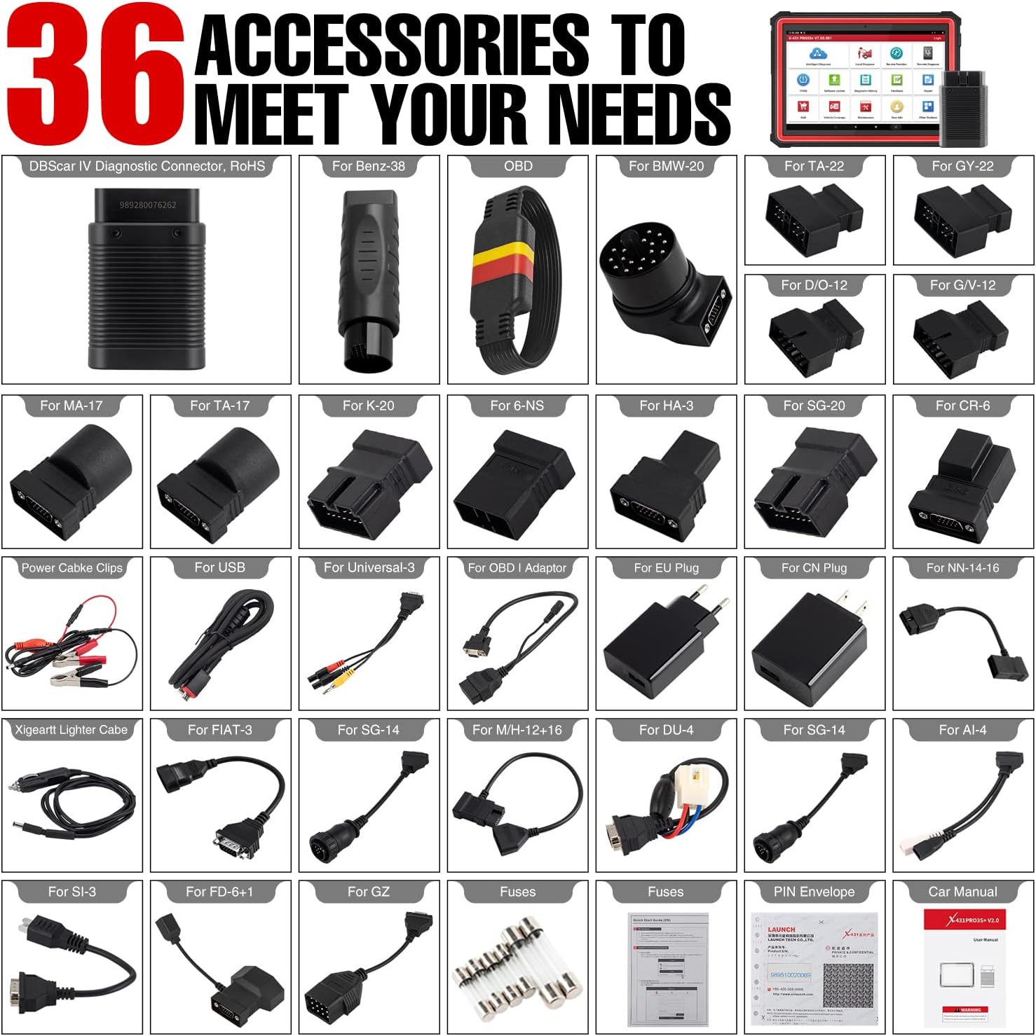 [2022 New]LAUNCH X431 PRO3S+ Bi-Directional Automotive Scan Tool (Upgraded Ver. of X431 V PRO),31+ Reset Service, All System Diagnostic Scanner, Key Program, Online Coding, AutoAuth, Free Update