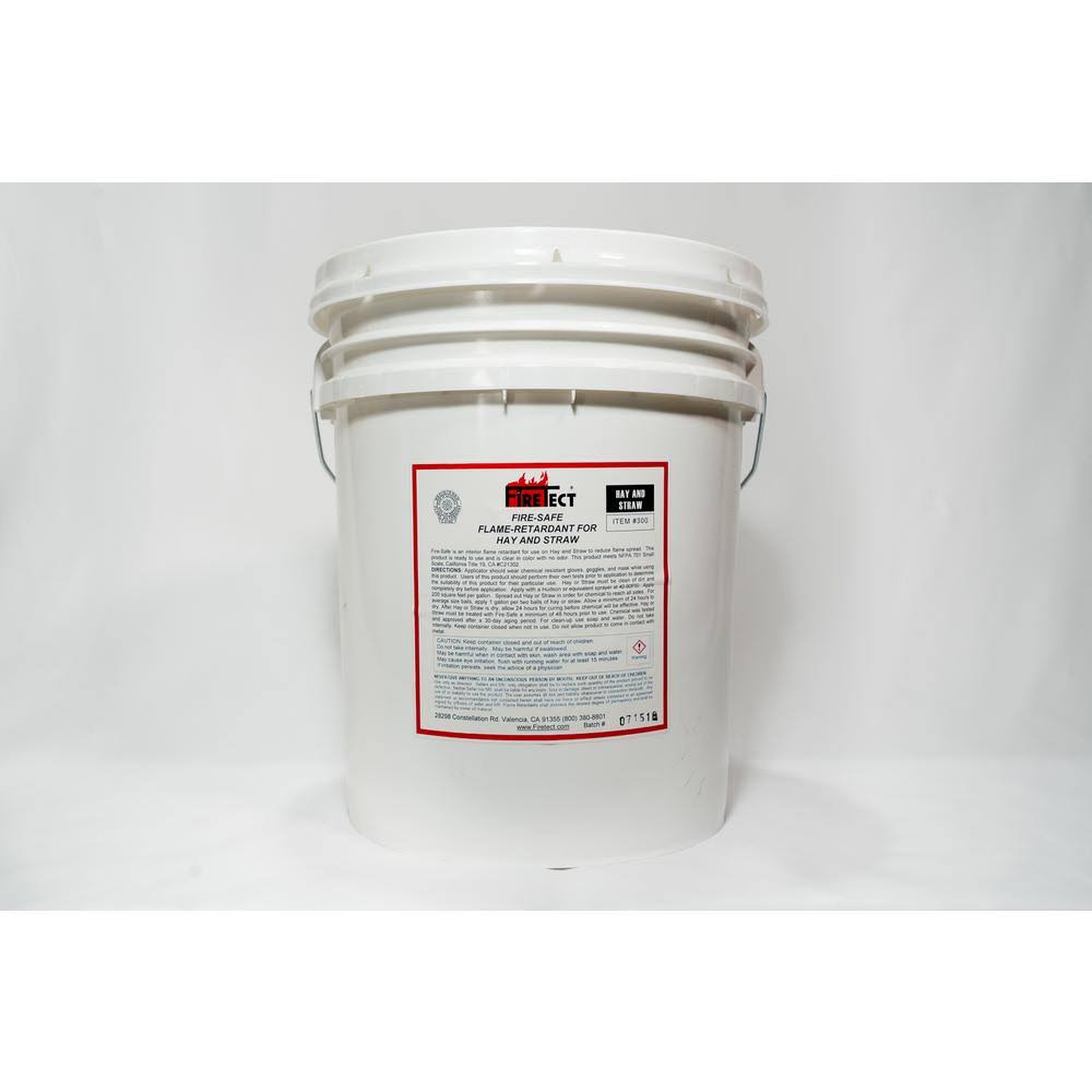 Firetect Fire-Safe 5 gal. Clear Interior Fireproofing Flame Retardant Liquid Spray for Hay and Straw 300-5
