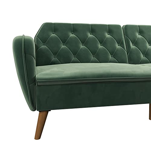 Novogratz Tallulah Memory Foam Futon, Convertible Couch, Camel Faux Leather