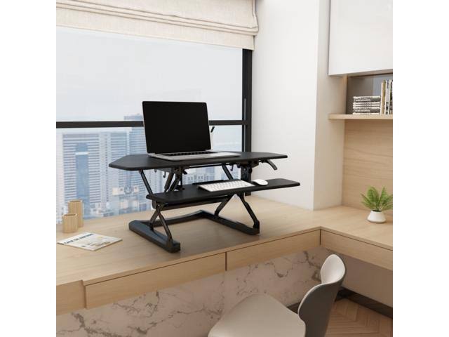 FlexiSpot Adjustable Corner Standing Desk Riser Black