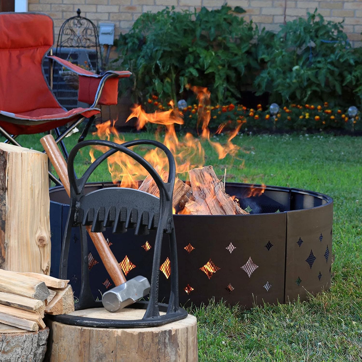 SPEED FORCE Firewood Splitter-Kindling Splitter-Log Splitter-Wood Splitter-Kindling Cracker – No Axe！Manual Log Splitter Wedge Made from CAST Steel Pack of 2