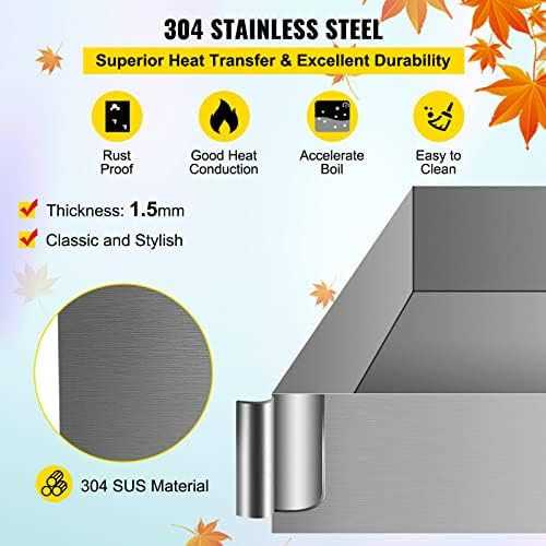 VEVOR Maple Syrup Evaporator Pan 30x16x9.5 Inch Stainless Steel Maple Syrup Boiling Pan with Valve for Boiling Maple Syrup - Shop Hardware Tools Online Store