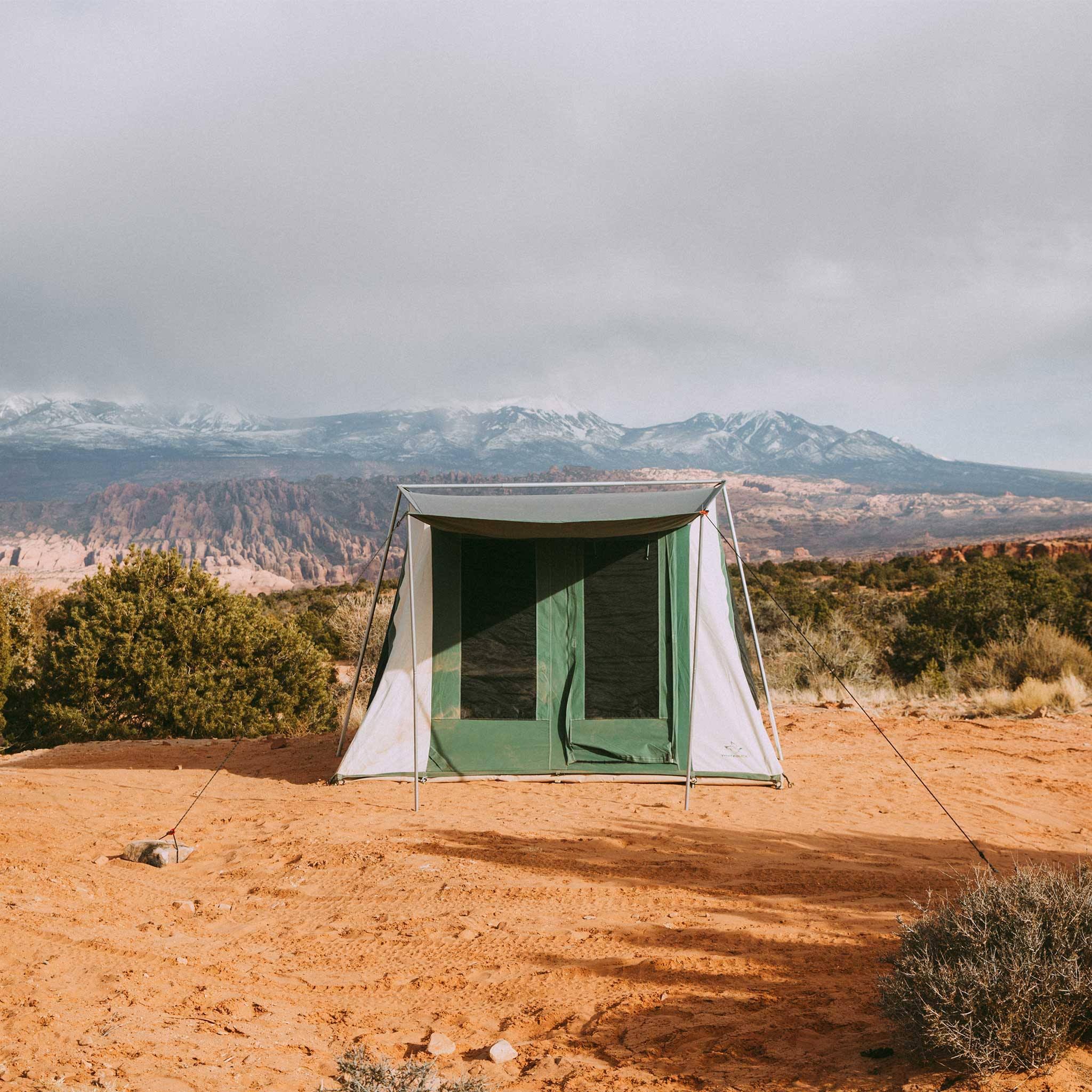 Family Cabin Tents | Cotton Canvas | Basic 10x10 | Camping u0026 Glamping Brown
