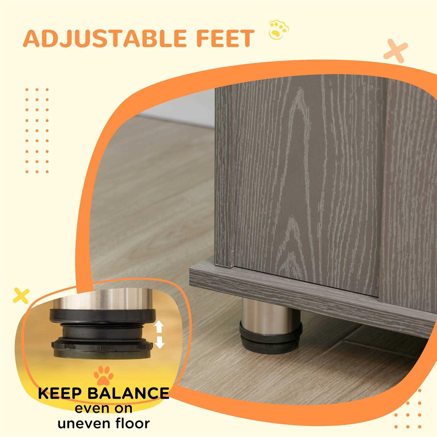 PawHut Dog Crate Furniture Wooden End Table Furniture with Lockable Magnetic Doors - Pet Supplies online store