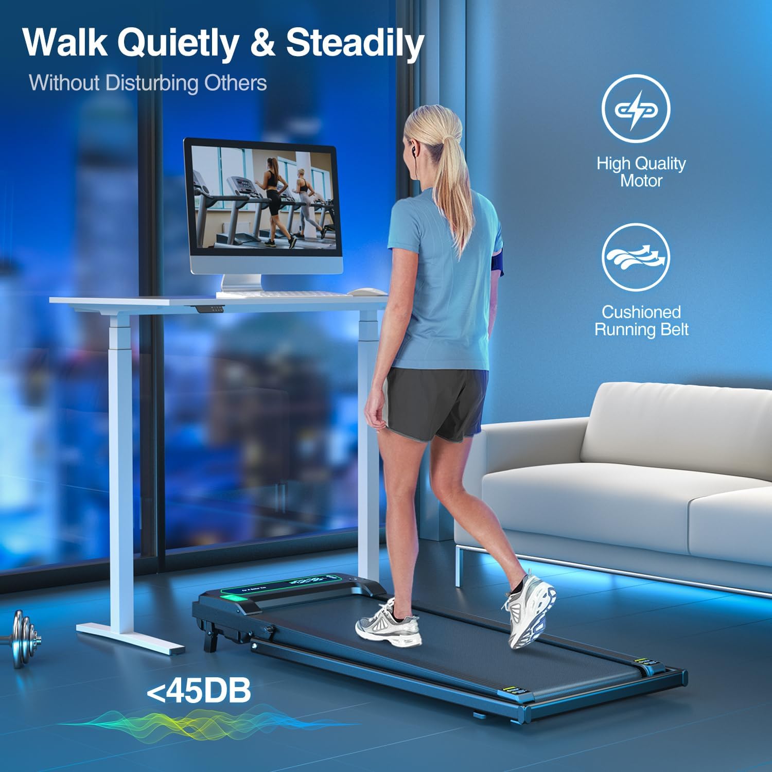 TOGOGYM Walking Pad, Under Desk Treadmill for Home/Office, 2 in 1 Folding Treadmill with Remote Control LED Display