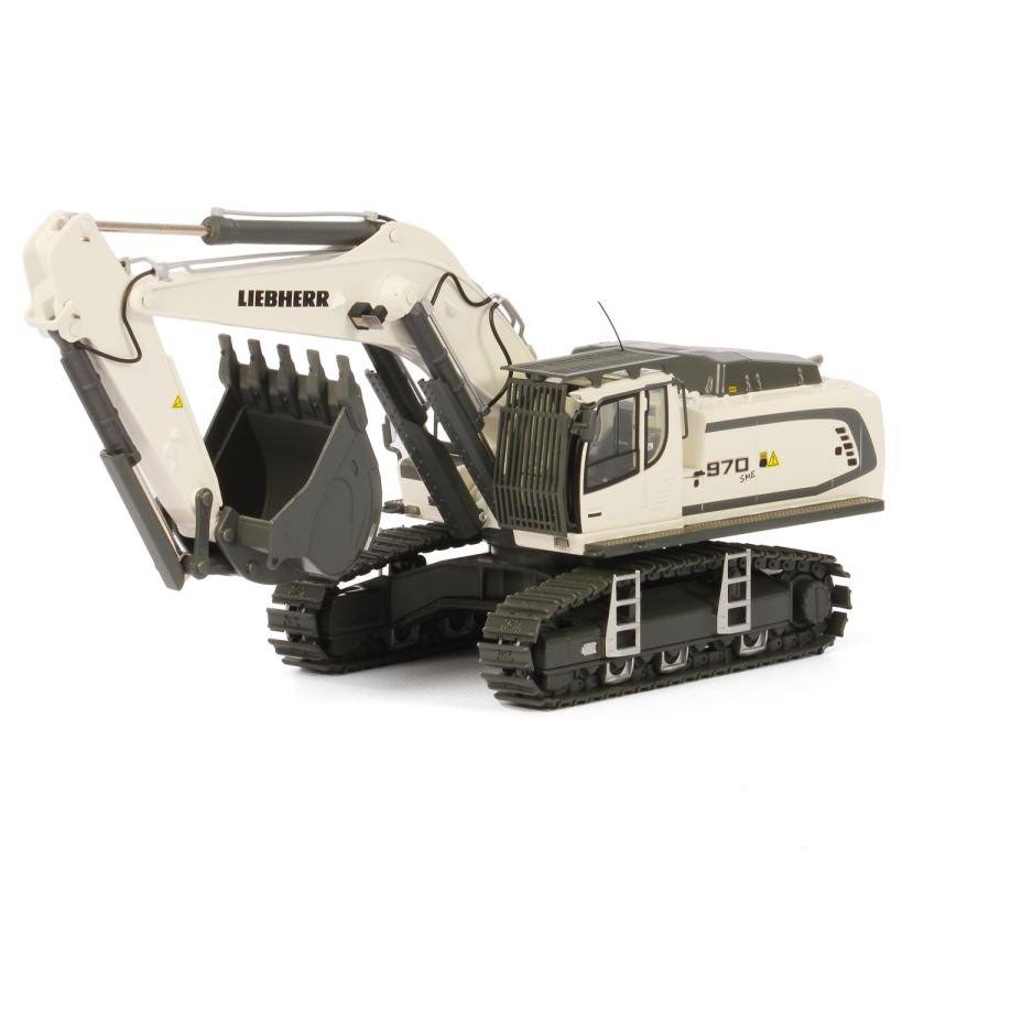 Liebherr Mining R 970 SME Litronic Hydraulic Excavator White 1/50 Diecast Model by WSI Models