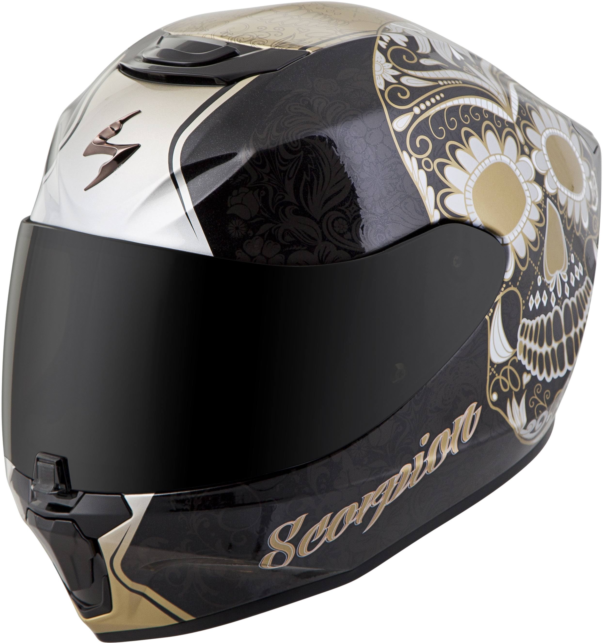 Scorpion EXO-R420 Sugarskull Helmet, Black/Gold / Large