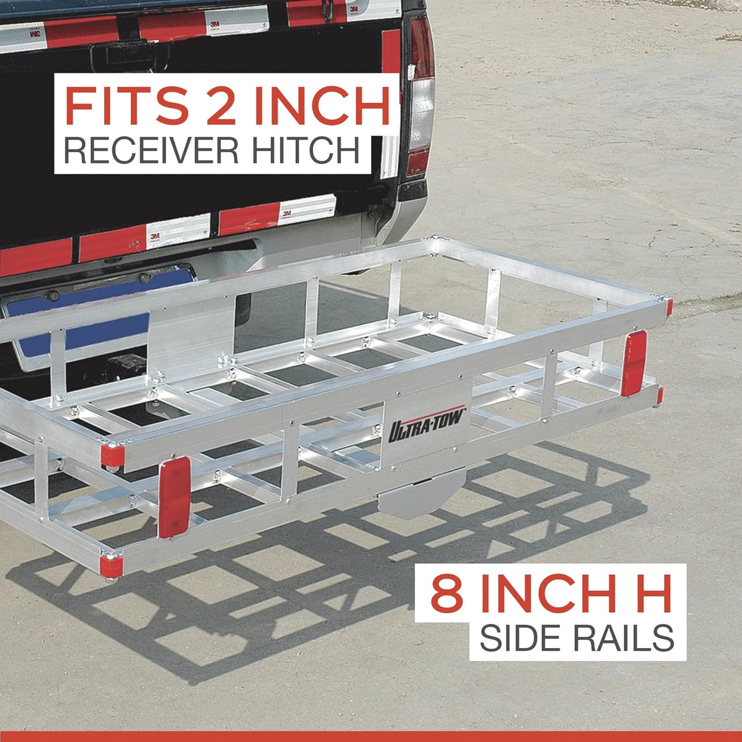 Ultra-Tow Aluminum Hitch Cargo Carrier- 500-Lb Capacity Silver 49inx22.5inx8inH