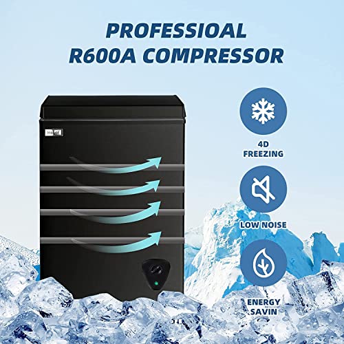 Chest Freezer 3.5 cu.ft Small Deep Freezer Mini Outdoor Chest Freezers with 7 Temperature Settings Ideal for Apartment Office RV and Kitchen