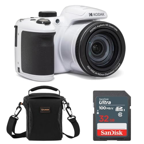 KODAK PIXPRO AZ405-BK 20MP Digital Camera 40X Optical Zoom 24mm Wide Angle Lens Optical Image Stabilization 1080P Full HD Video 3" LCD Vlogging Camera. Bundle with SD Card and Camera Bag