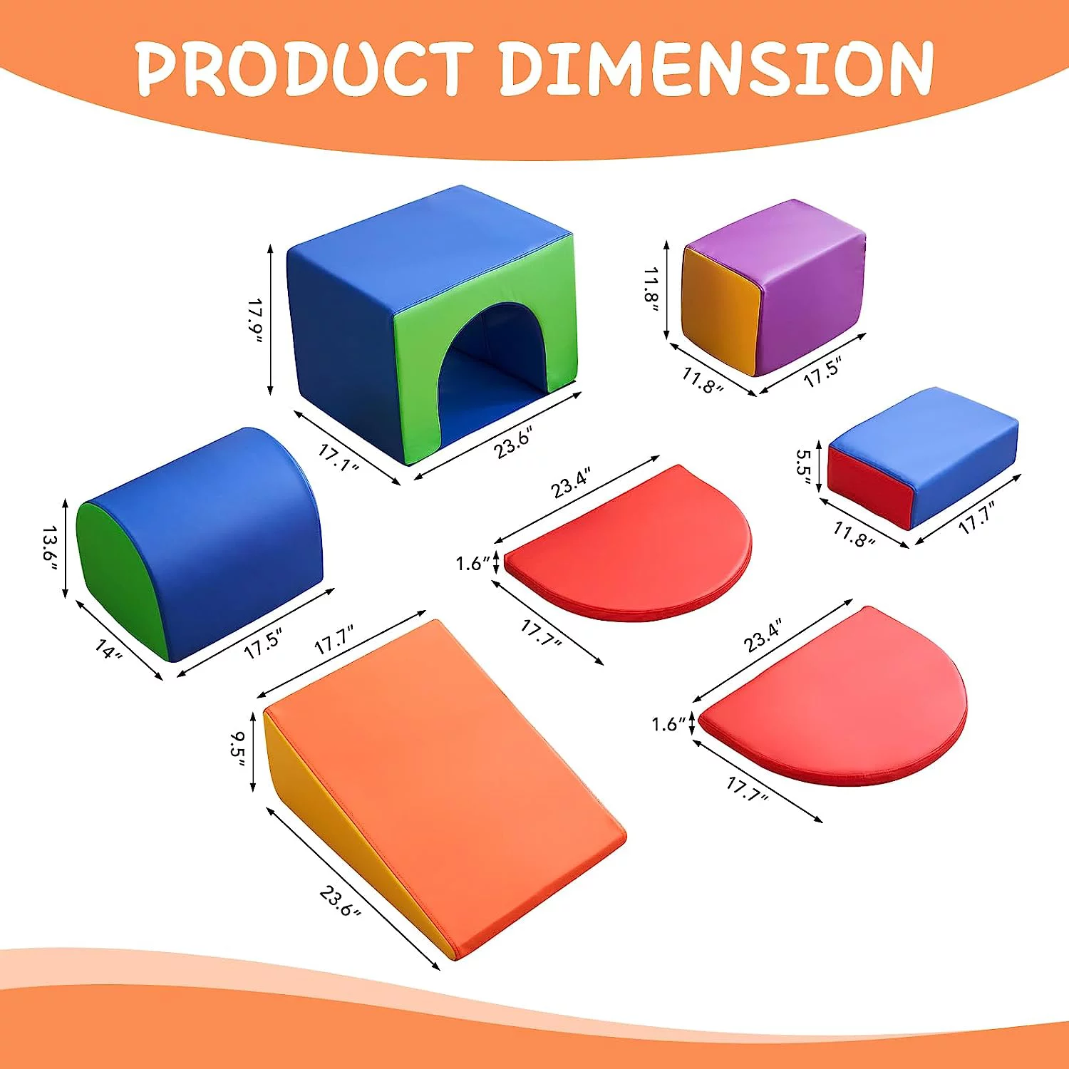 Wanan Foam Climbing Blocks for Toddlers, 7Pcs Climbing Toys for Toddlers Crawl and Climb, Foam Blocks for Kids with Tunnel, Baby Climbing Toys Indoor Foam Play Jungle Gym