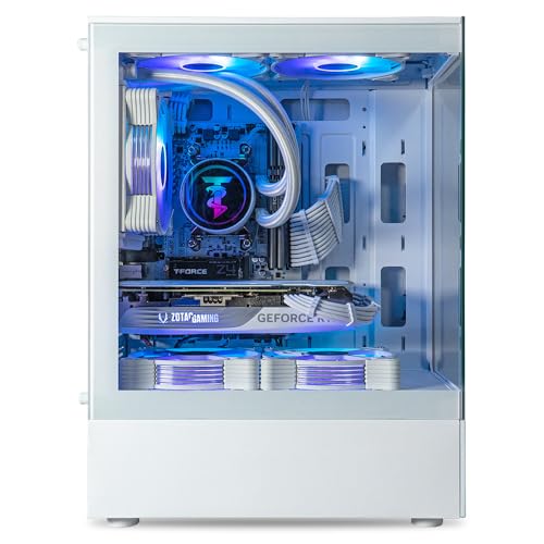 ViprTech Stryker 4.0 Liquid-Cooled PC - AMD Ryzen 7 (4.4GHz Turbo), RTX 4060 8GB, 32GB DDR4 3200, 1TB NVMe SSD, 700W PSU, WiFi BT, Win 11 Pro, RGB, Gaming Desktop Computer Prebuilt, White