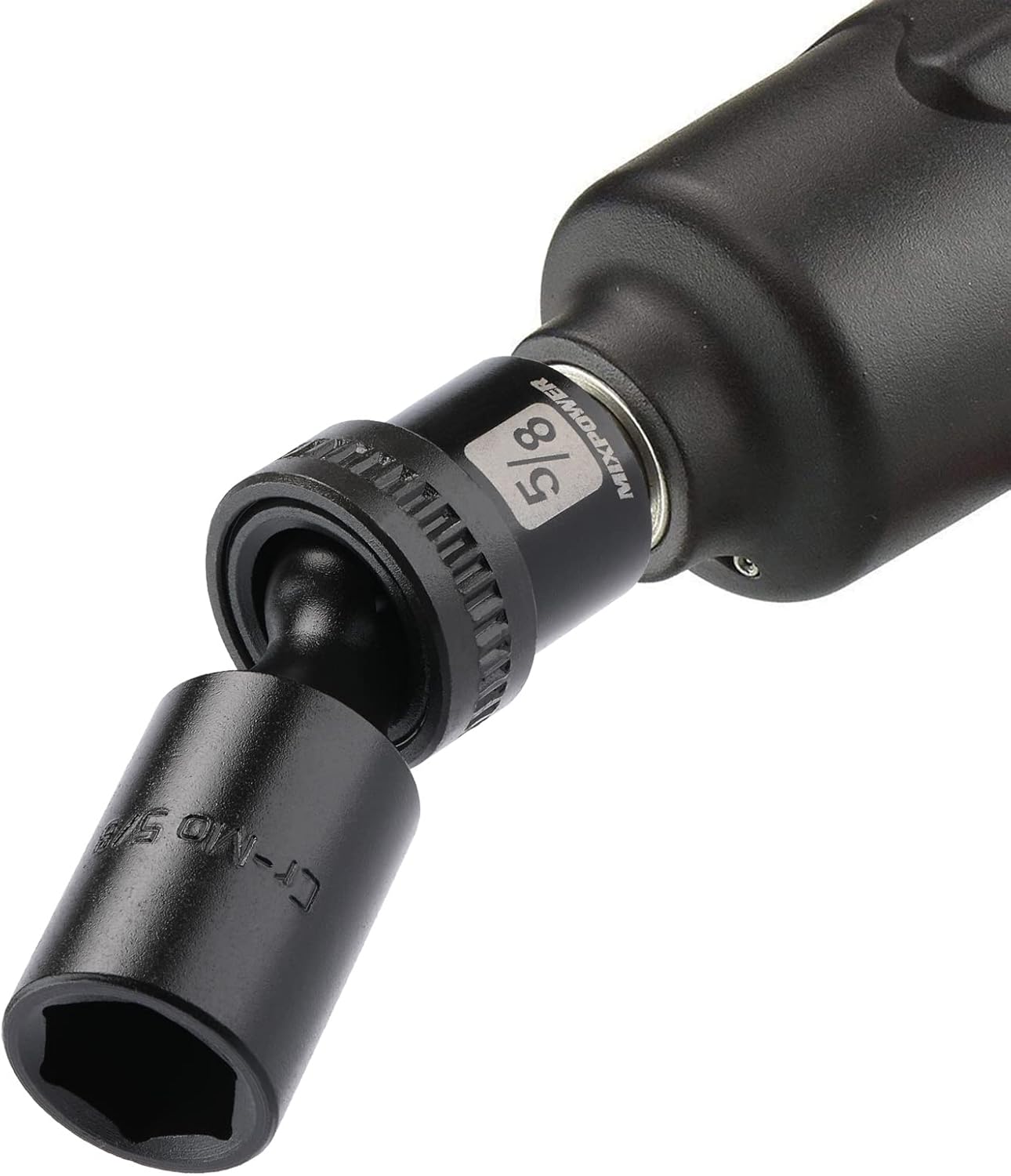 MIXPOWER 10-piece 3/8" Drive Shallow Universal Impact Socket Set, Metric,10-19mm, Swivel Socket with Flexible Wobble, CR-MO