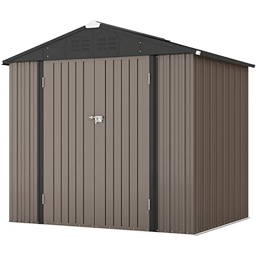 Patiowell 3 x 3 FT Outdoor Storage Shed,Small Garden Tool Storage Shed with Sloping Roof and Single Lockable Door, Outdoor Shed for Backyard Garden Patio Lawn, Grey