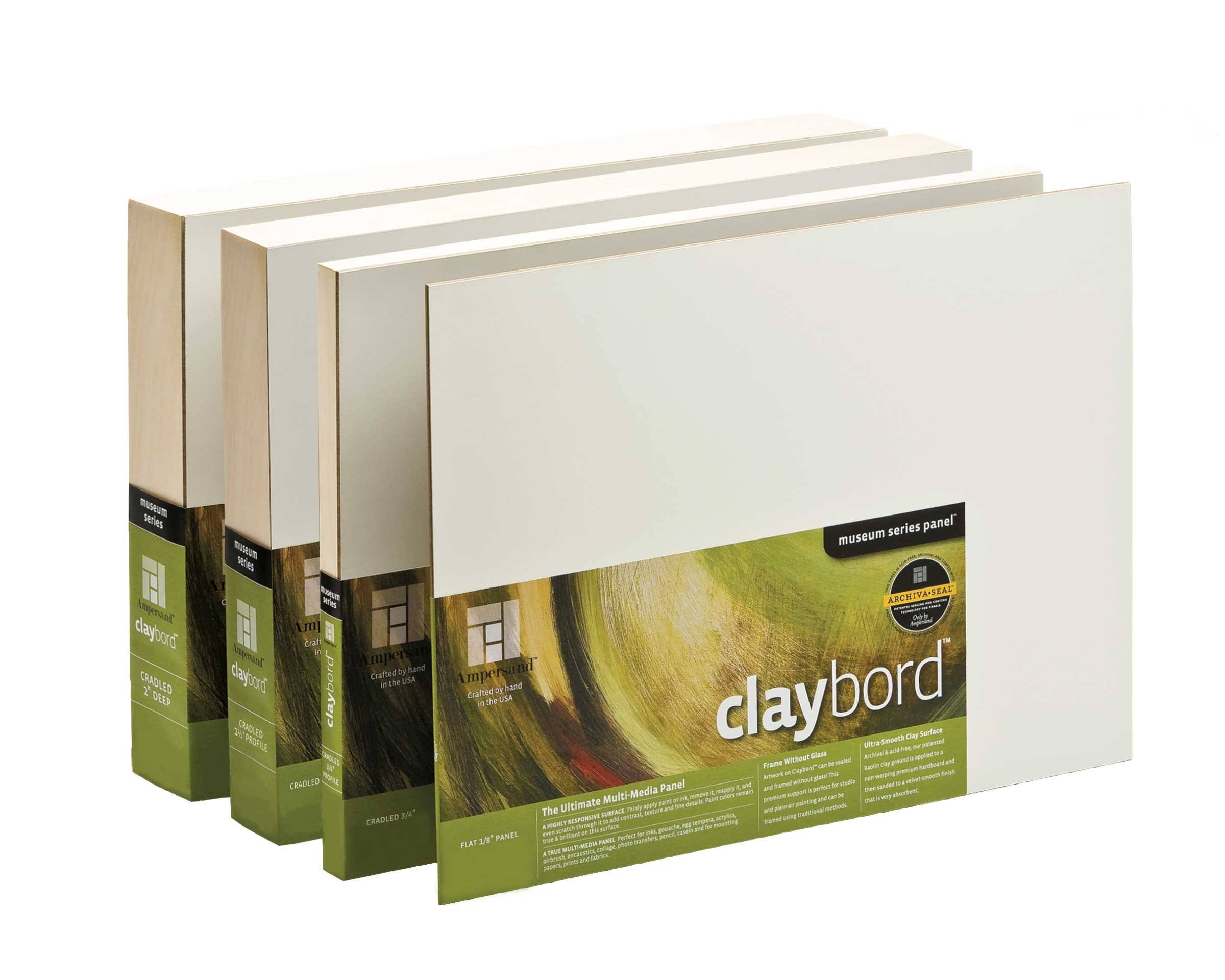 Ampersand Art Supply CBSCG2430 Claybord 1.5 inch Cradled 24x30