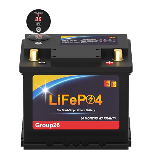 Lithium Car Battery Start and Stop, 12.8V 576WH Group 47 LiFePO4 Automotive Battery For Car, Starter Battery Plus Deep Cycle Performance, 36 Months Warranty