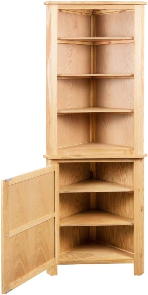 FAMIROSA Corner Cabinet 23.2x14.1x70.8 Solid Oak Wood