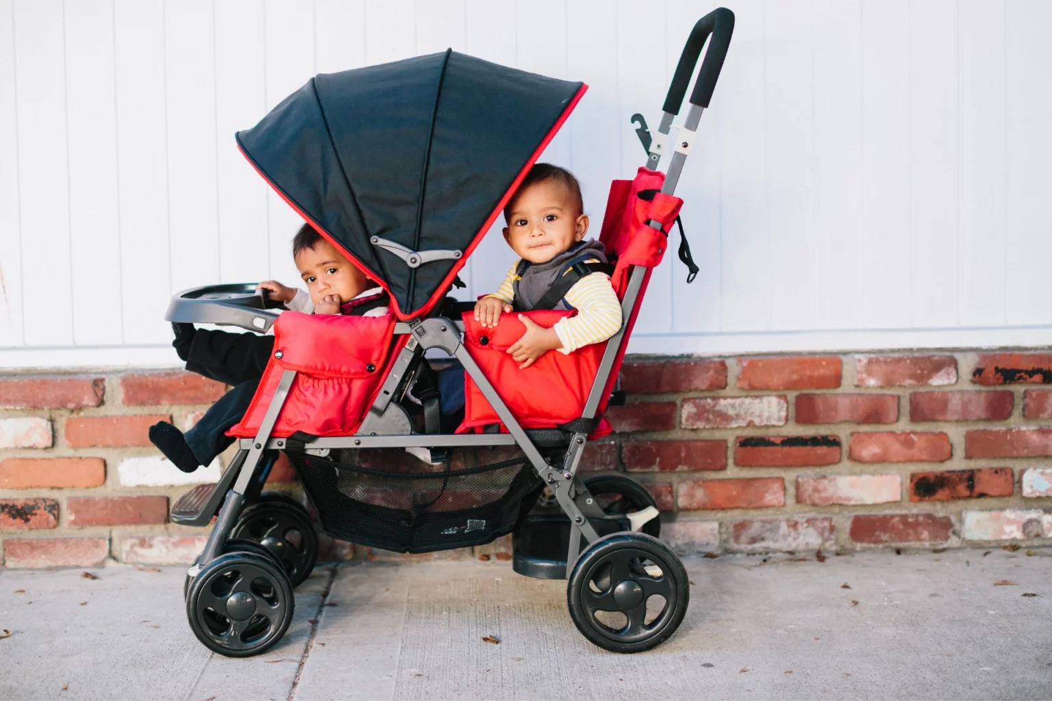 joovy Caboose Too Sit And Stand Tandem Double Stroller, Red