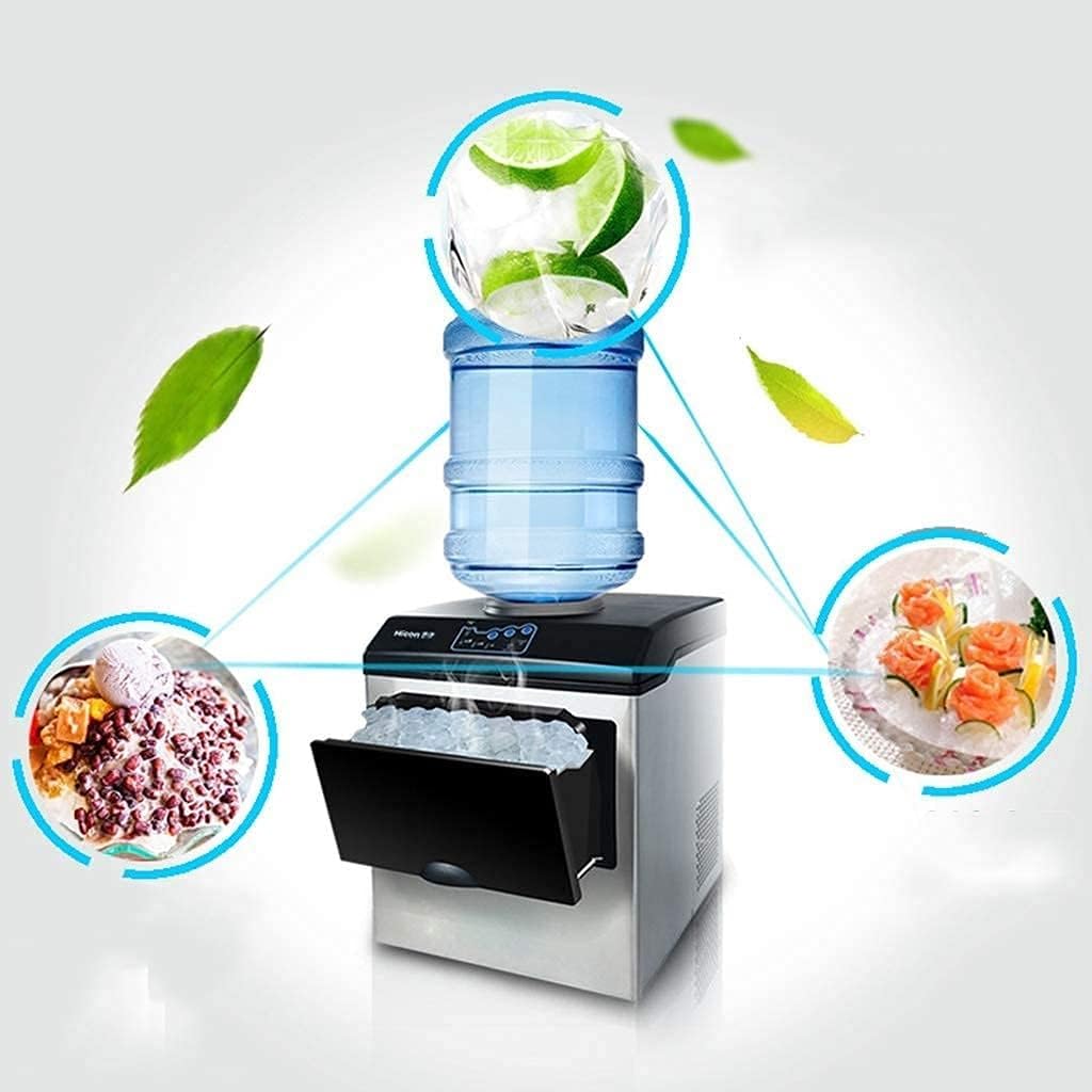 Ice Makers Ice Cube Maker Ice Maker with LED Display, 2in1 Water Dispenser Built-in Ice Cube Maker Machine Counter Top Up to 25kgs, 8-12 Min