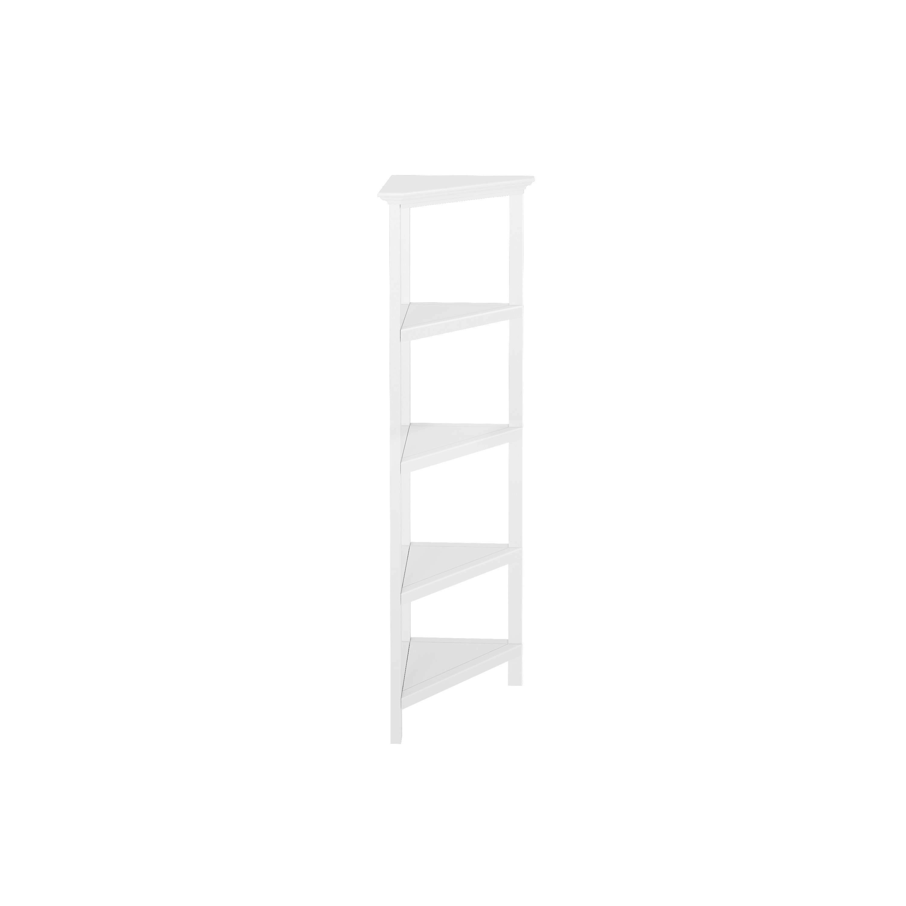 NewRidge Home Goods 5020-002 4-Tier Corner Wooden Bookcase White