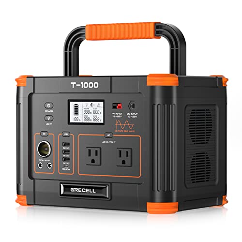 Portable Power Station 300W (Peak 600W), GRECELL 230.88Wh Solar Generator with 60W USB-C PD Output, 110V Pure Sine Wave AC Outlet Backup Lithium Battery for Outdoors Camping Travel Home Blackout