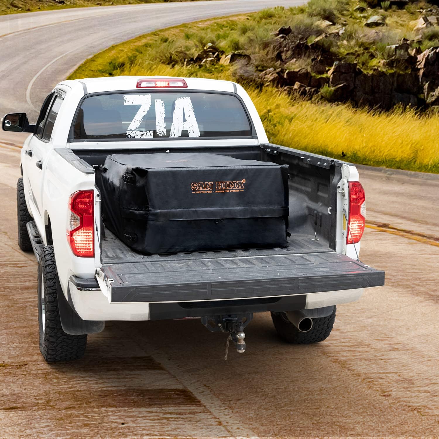 Truck Cargo Bed Bag with Cargo Net-FieryRed 100% Waterproof Heavy Duty Truck Bed Storage Bag, 8 Rubber Handles Fits Any Truck, Size: 50 L x 40 W x 22 H (26 Cubic Feet)