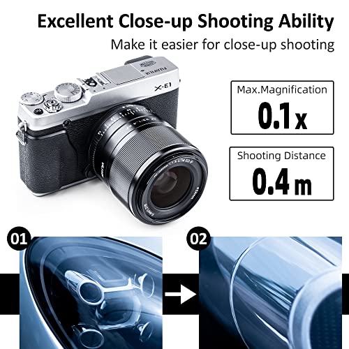 VILTROX 27mm F1.2 Pro Level XF Fuji Autofocus Lens f/1.2 Large Aperture APS-C Lens Compatible with Fuji X-Mount Mirrorless Cameras XH2S XH2 XT5 XT4 XT3 XS20 XT30 II XT200