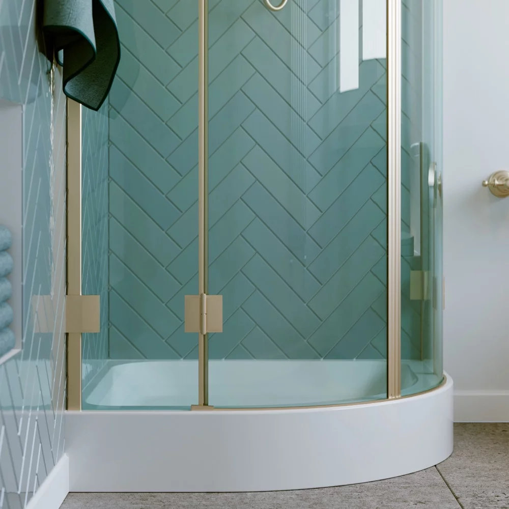 Swiss Madison Voltaire 32 x 32 Acrylic White, Single-Threshold, Center Drain, Neo-angle Shower Base