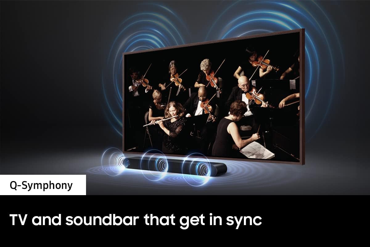 Samsung HW-S50B/ZA 3.0ch All-in-One Soundbar w/Dolby 5.1, DTS Virtual:X, Q Symphony, Built in Center Speaker, Adaptive Sound Lite, Bluetooth Multi Connection, 2022 (Renewed)