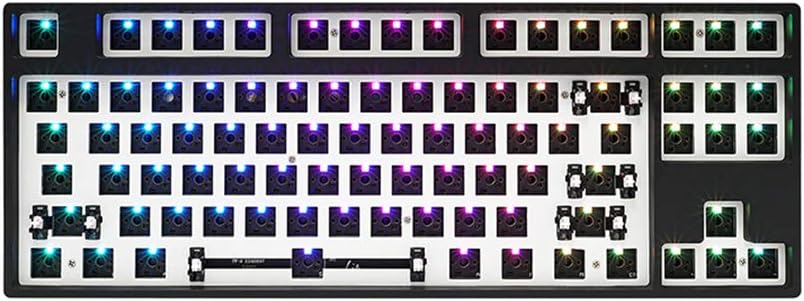 EPOMAKER SKYLOONG GK87 RGB TKL Hotswap Custom DIY Kit for Wired Mechanical Keyboard with Steel Mounting Plate, ABS Frame (GK87 White) Pack of 2