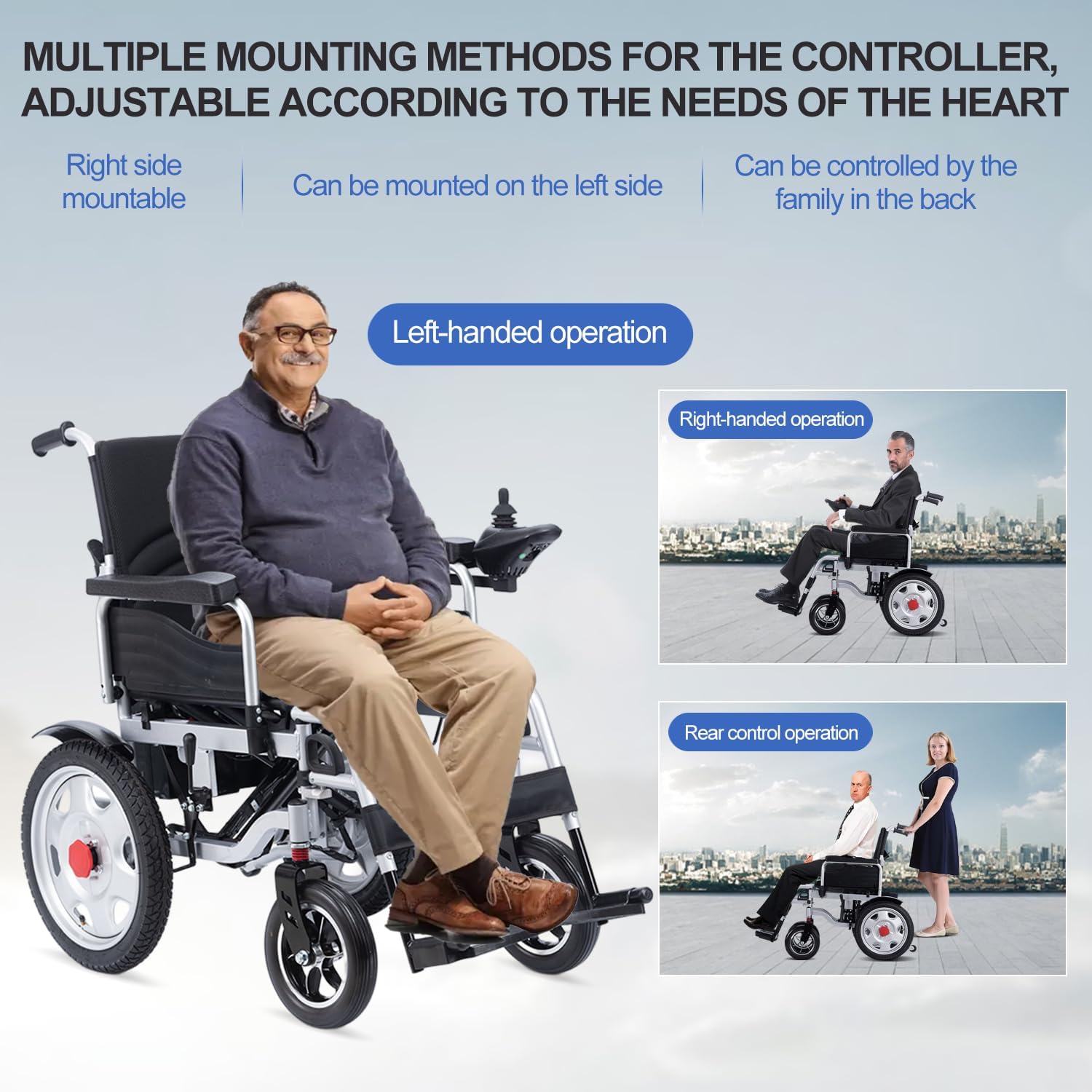 Electric Wheelchairs for Adults,Electric Wheelchair Lightweight Foldable,2x250W Motor Power Wheelchair,All Terrain Motorized Wheelchair for Seniors,12 Long Range Eletric Wheelchair-Airline Approved