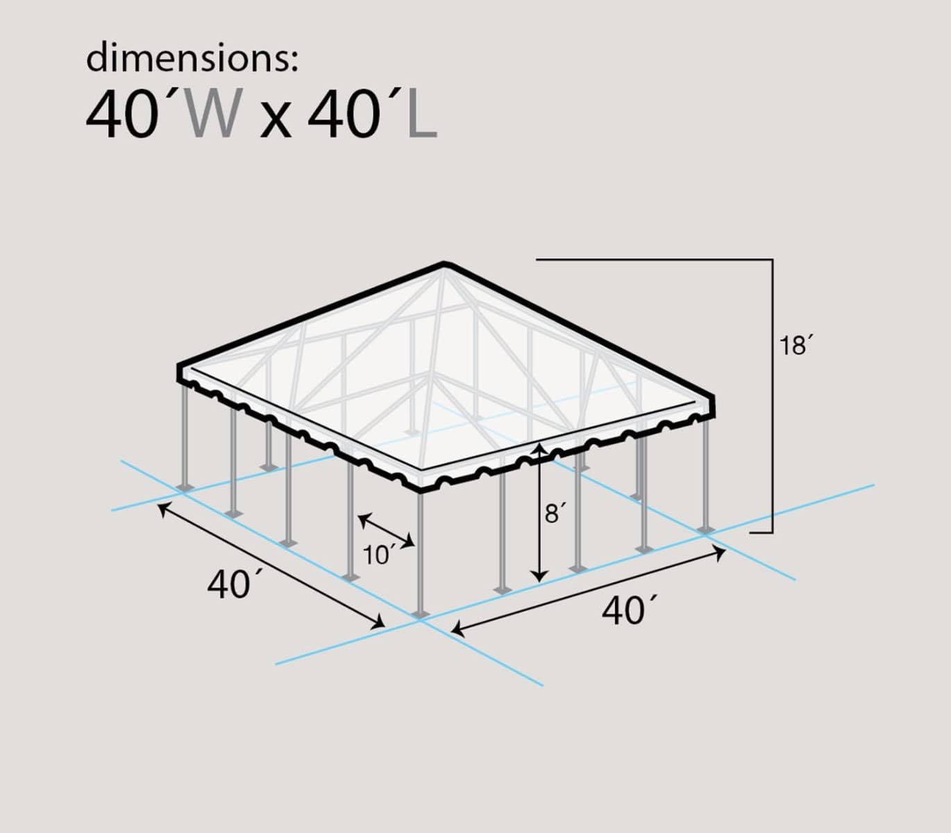 TentandTable 40' x 40' Twin Tube West Coast Frame Canopy Tent, White, Indoor/Outdoor, 133-320 Person, Parties & Vendor Events, Heavy Duty, Waterproof Vinyl Canopy Tents for Commercial, Residential Use