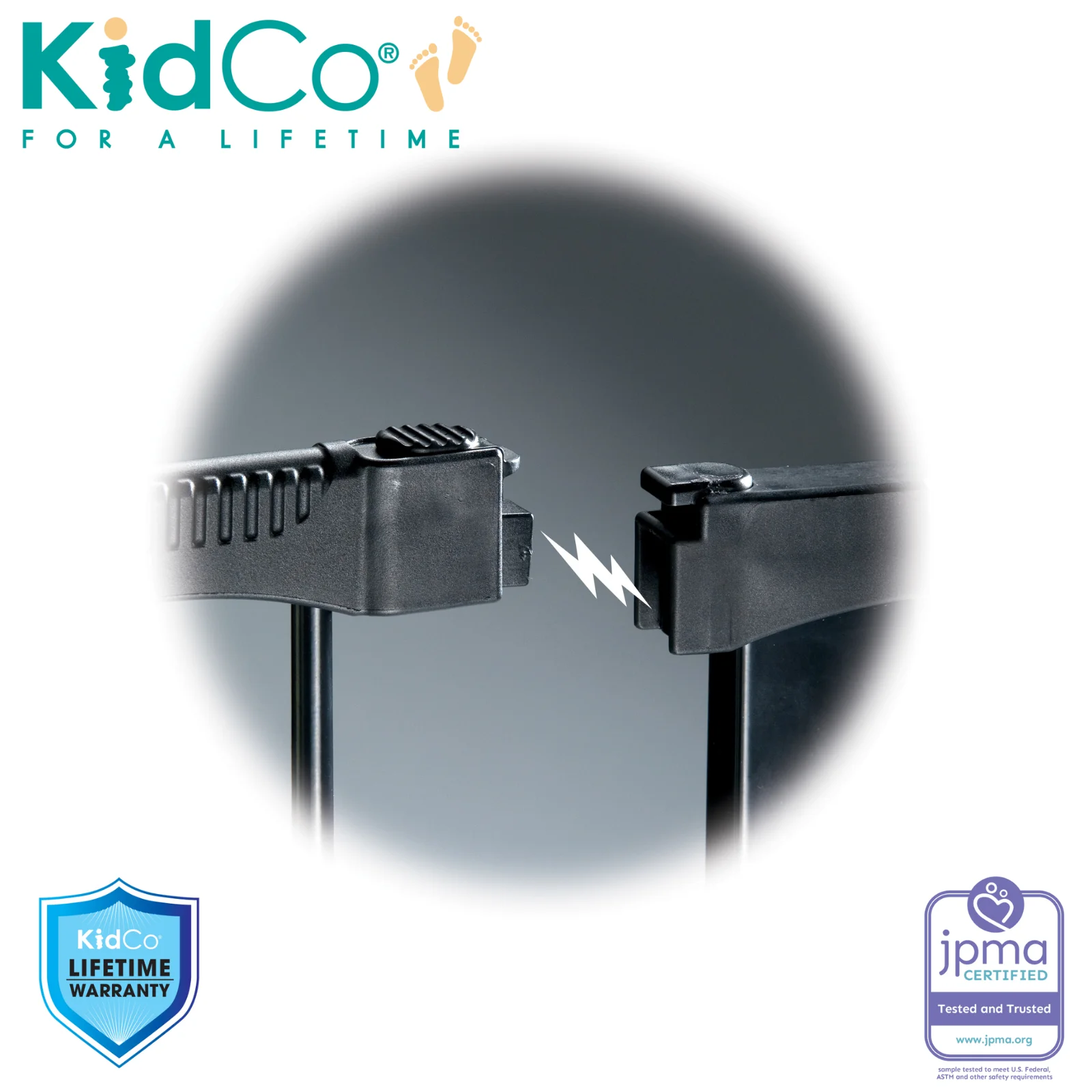 KidCo Custom Fit Auto Close HearthGate Baby or Fireplace Gate for Child Safety, Black