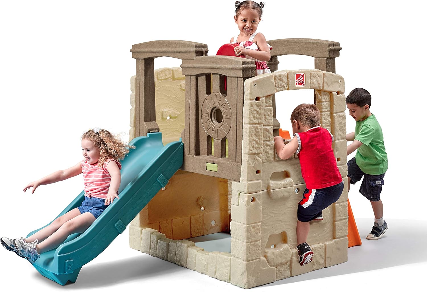 Step2 Naturally Playful Woodland Climber - Kids Durable Plastic Slides and Climbers, Multicolor