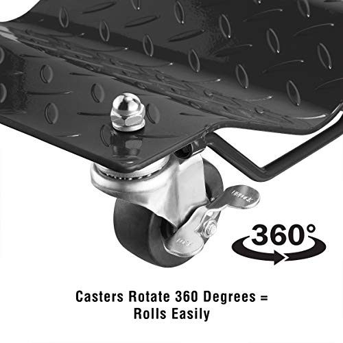 Car Dolly Set of 4 - Under Vehicle Tire Skates with Heavy-Duty Roller Wheel Casters - For Moving, Positioning Vehicles or Boats by Pentagon (Black)