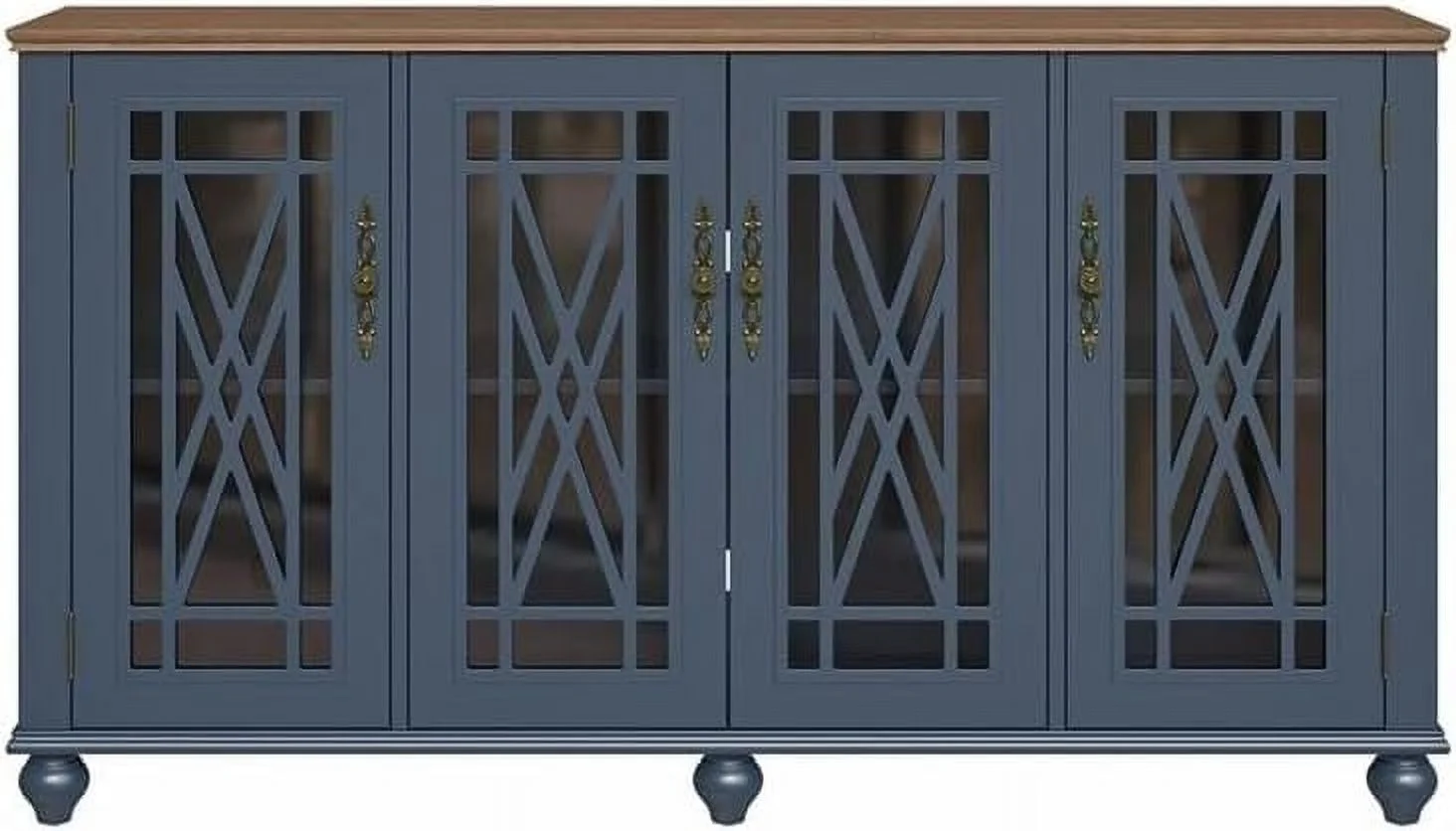 Vintage Wood Kitchen Accent Buffet Sideboard Cabinet - Navy